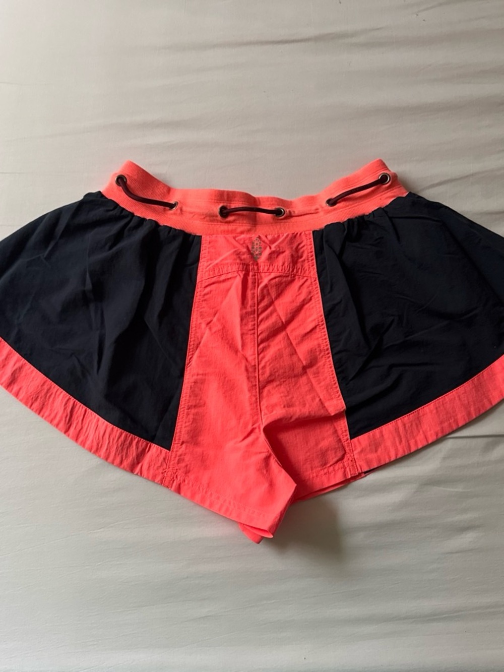 Free People Movement Coral & Black Athletic Shorts